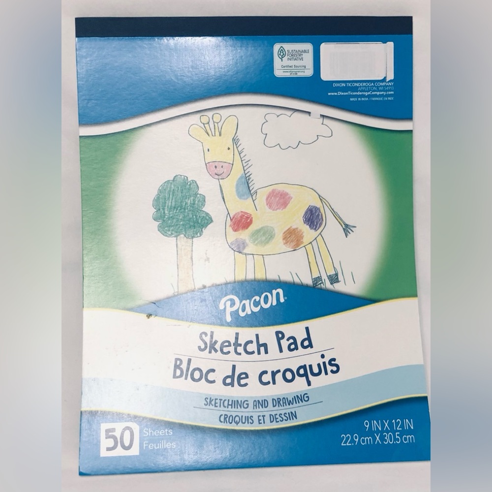 Sketching and Drawing Pad 50 sheets.9in X 12in